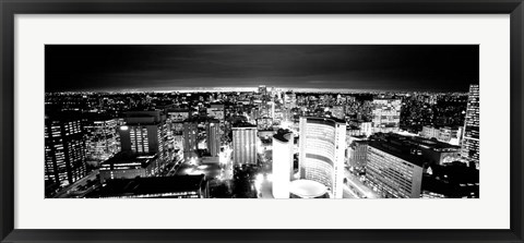 Framed Toronto, Ontario, Canada BW Print