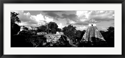 Framed Ruins Of An Old Temple, Tikal, Guatemala BW Print