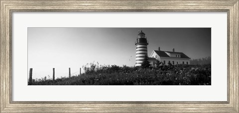 Framed West Quoddy Head lighthouse, Lubec, Maine Print