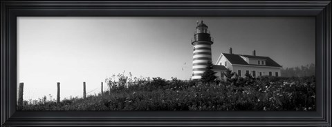Framed West Quoddy Head lighthouse, Lubec, Maine Print