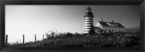 Framed West Quoddy Head lighthouse, Lubec, Maine Print