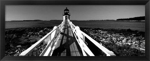 Framed Marshall Point Lighthouse, built 1832, rebuilt 1858, Port Clyde, Maine Print