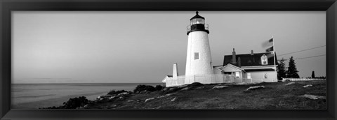 Framed Pemaquid Point Lighthouse built 1827, Bristol, Maine Print