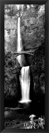 Framed Waterfall in a forest, Multnomah Falls, Columbia River Gorge, Oregon Print