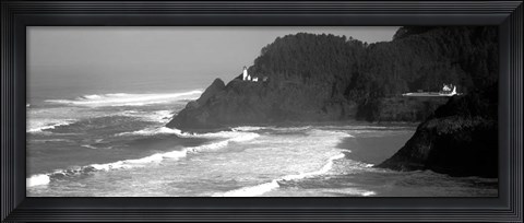 Framed Lighthouse on a hill, Heceta Head Lighthouse, Heceta Head, Lane County, Oregon Print