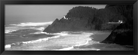 Framed Lighthouse on a hill, Heceta Head Lighthouse, Heceta Head, Lane County, Oregon Print
