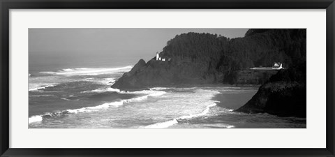 Framed Lighthouse on a hill, Heceta Head Lighthouse, Heceta Head, Lane County, Oregon Print