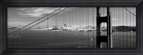 Framed Golden Gate Bridge with San Francisco in the background, California Print