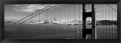 Framed Golden Gate Bridge with San Francisco in the background, California Print