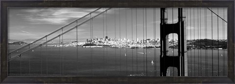 Framed Golden Gate Bridge with San Francisco in the background, California Print