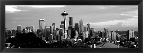 Framed City viewed from Queen Anne Hill, Space Needle, Seattle, Washington State Print