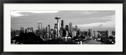 Framed City viewed from Queen Anne Hill, Space Needle, Seattle, Washington State Print