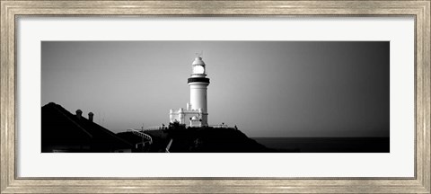 Framed Lighthouse at dusk, Broyn Bay Light House, New South Wales, Australia BW Print
