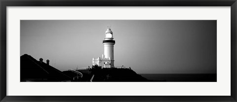 Framed Lighthouse at dusk, Broyn Bay Light House, New South Wales, Australia BW Print