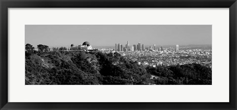 Framed Griffith Park Observatory, Los Angeles, California BW Print