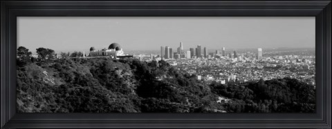 Framed Griffith Park Observatory, Los Angeles, California BW Print