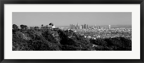 Framed Griffith Park Observatory, Los Angeles, California BW Print