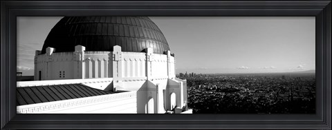Framed Observatory with cityscape in the background, Griffith Park Observatory, LA, California Print