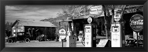 Framed Store with a gas station on the roadside, Route 66, Hackenberry, Arizona Print