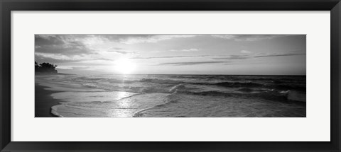 Framed Sunset over the sea Print