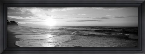 Framed Sunset over the sea Print