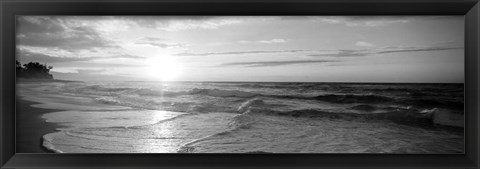 Framed Sunset over the sea Print