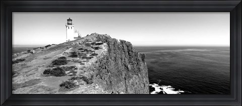 Framed Lighthouse at a coast, Anacapa Island Lighthouse, Anacapa Island, California Print
