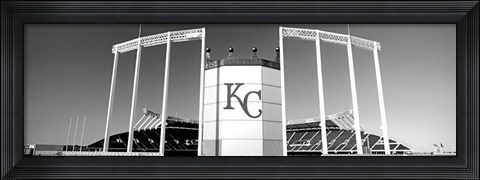 Framed Baseball stadium, Kauffman Stadium, Kansas City, Missouri Print