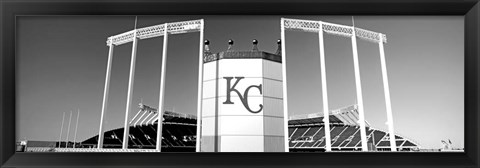 Framed Baseball stadium, Kauffman Stadium, Kansas City, Missouri Print