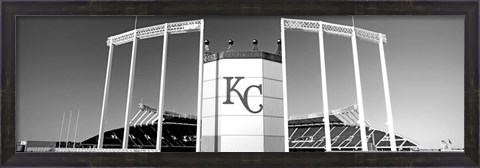 Framed Baseball stadium, Kauffman Stadium, Kansas City, Missouri Print