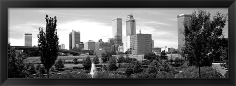 Framed Downtown skyline from Centennial Park, Tulsa, Oklahoma Print