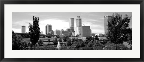 Framed Downtown skyline from Centennial Park, Tulsa, Oklahoma Print