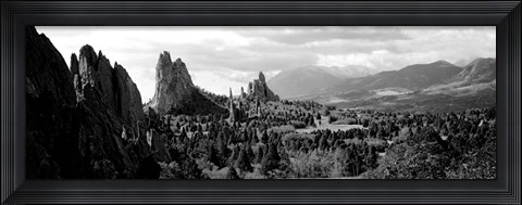 Framed Garden of The Gods, Colorado Springs, Colorado (black &amp; white) Print