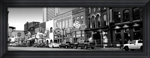 Framed Street scene at dusk, Nashville, Tennessee Print