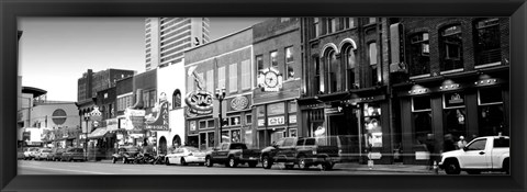 Framed Street scene at dusk, Nashville, Tennessee Print