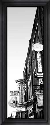 Framed Neon signs at dusk, Nashville, Tennessee Print
