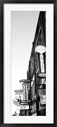 Framed Neon signs at dusk, Nashville, Tennessee Print