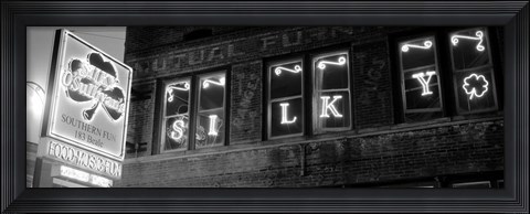 Framed Pub lit up at night, Silky O&#39;Sullivan&#39;s, Beale Street, Memphis, Tennessee Print
