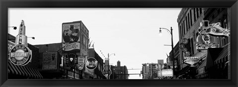 Framed Buildings in a city at dusk, Beale Street, Memphis, Tennessee Print