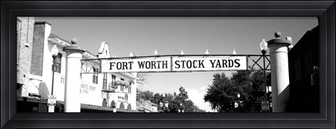 Framed Signboard over a street, Fort Worth Stockyards, Fort Worth, Texas Print