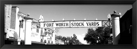 Framed Signboard over a street, Fort Worth Stockyards, Fort Worth, Texas Print