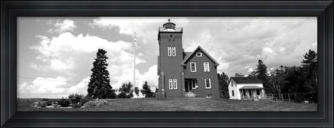 Framed Two Harbors Lighthouse on Lake Superior&#39;s Agate Bay, Burlington Bay, Minnesota Print