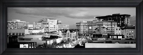 Framed High angle view of buildings in a city, Rodeo Drive, Beverly Hills, California Print