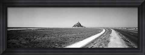 Framed Road passing through a landscape, Mont Saint-Michel, Normandy, France Print