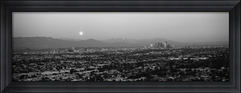 Framed Buildings in a city, Hollywood, San Gabriel Mountains, City Of Los Angeles, California Print