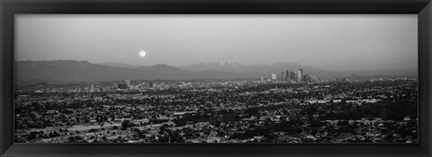 Framed Buildings in a city, Hollywood, San Gabriel Mountains, City Of Los Angeles, California Print