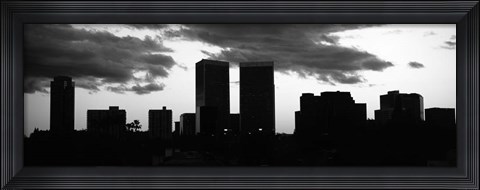 Framed Silhouette of skyscrapers in a city, Century City, City Of Los Angeles, California Print