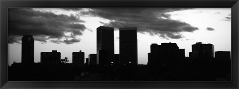 Framed Silhouette of skyscrapers in a city, Century City, City Of Los Angeles, California Print