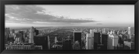 Framed Cityscape at sunset, Central Park, East Side of Manhattan, NY Print