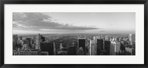 Framed Cityscape at sunset, Central Park, East Side of Manhattan, NY Print